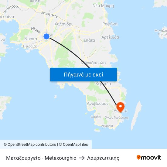 Μεταξουργείο - Metaxourghio to Λαυρεωτικής map