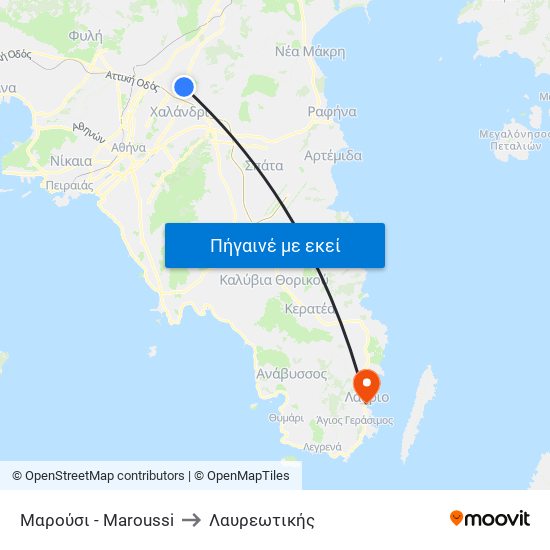 Μαρούσι - Maroussi to Λαυρεωτικής map
