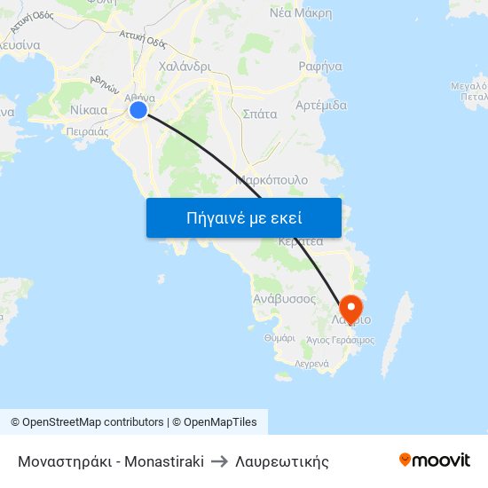 Μοναστηράκι - Monastiraki to Λαυρεωτικής map