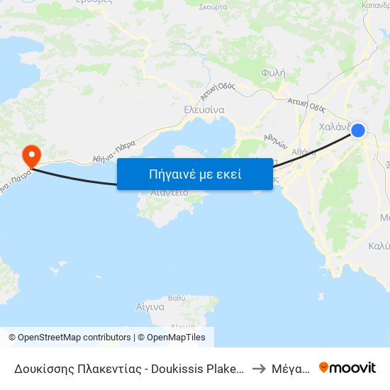 Δουκίσσης Πλακεντίας - Doukissis Plakentias to Μέγαρα map