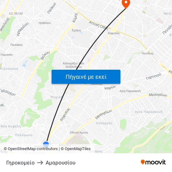 Γηροκομείο to Αμαρουσίου map
