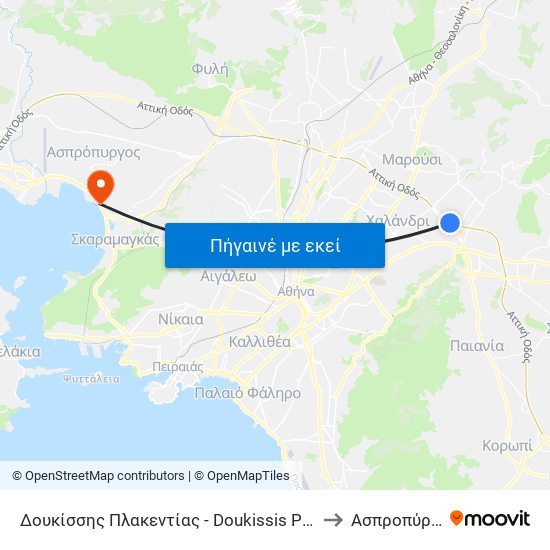 Δουκίσσης Πλακεντίας - Doukissis Plakentias to Ασπροπύργου map