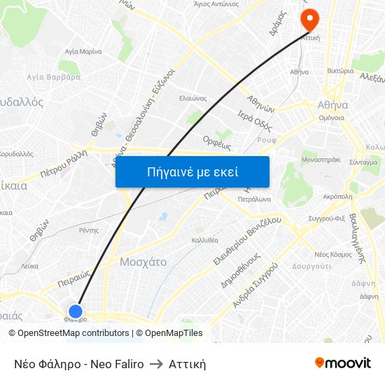 Νέο Φάληρο - Neo Faliro to Αττική map