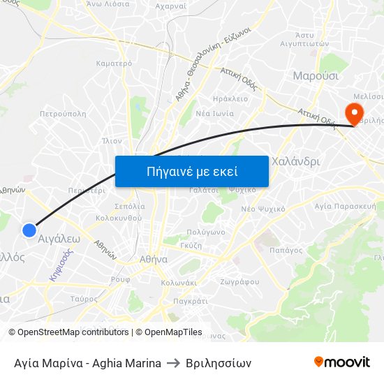 Αγία Μαρίνα - Aghia Marina to Βριλησσίων map