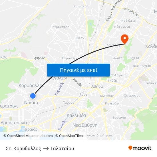 Στ. Κορυδαλλος to Γαλατσίου map