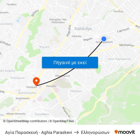 Αγία Παρασκευή - Aghia Paraskevi to Ελληνορώσων map