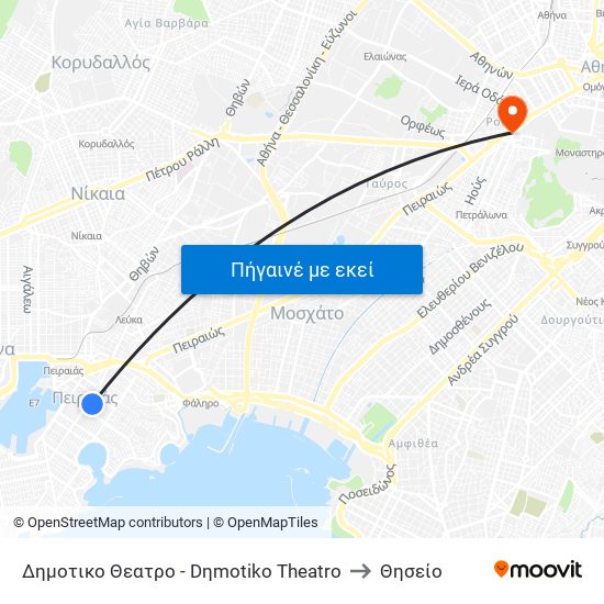 Δημοτικο Θεατρο - Dimotiko Theatro to Θησείο map
