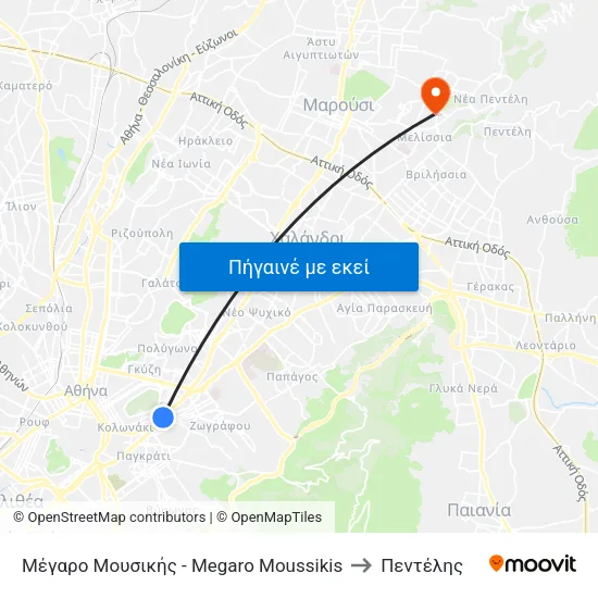 Μέγαρο Μουσικής - Megaro Moussikis to Πεντέλης map