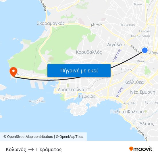 Κολωνός to Περάματος map