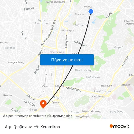 Αιμ. Γρεβενών to Keramikos map