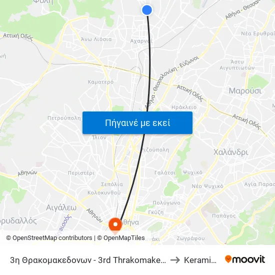 3η Θρακομακεδονων - 3rd Thrakomakedonon to Keramikos map