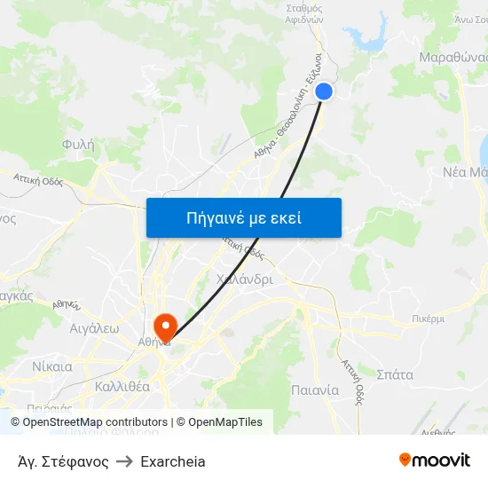 Άγ. Στέφανος to Exarcheia map