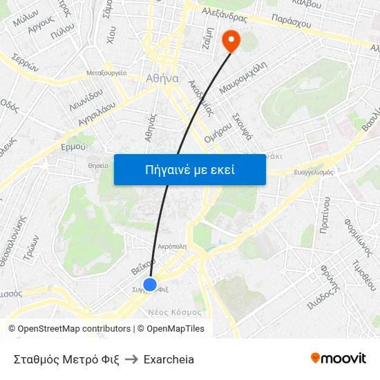 Σταθμός Μετρό Φιξ to Exarcheia map