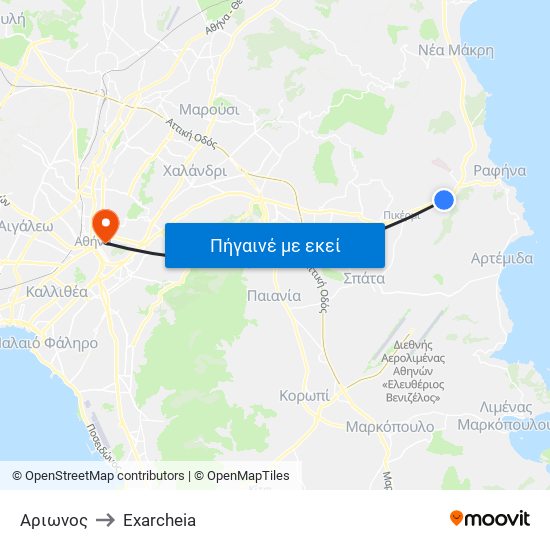 Αριωνος to Exarcheia map