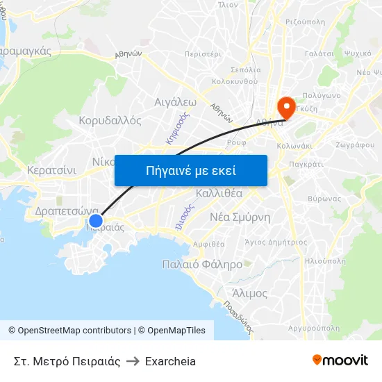 Στ. Μετρό Πειραιάς to Exarcheia map