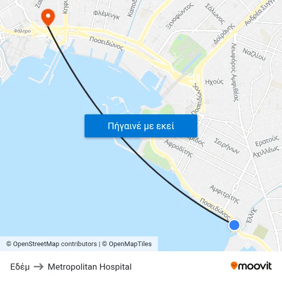 Εδέμ to Metropolitan Hospital map