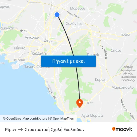 Ρίμινι to Στρατιωτική Σχολή Ευελπίδων map