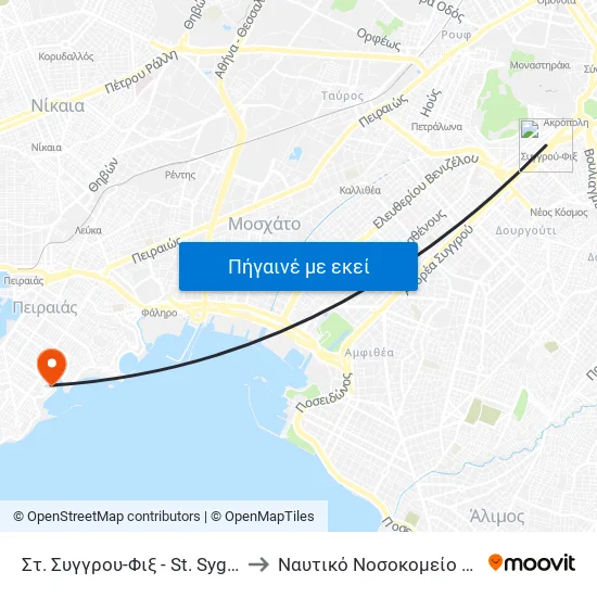 Στ. Συγγρου-Φιξ - St. Syggrou-Fix to Ναυτικό Νοσοκομείο Πειραιά map