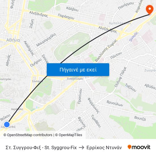 Στ. Συγγρου-Φιξ - St. Syggrou-Fix to Ερρίκος Ντυνάν map