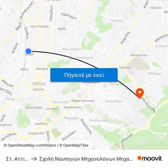 Στ. Αττικη to Σχολή Ναυπηγών Μηχανολόγων Μηχανικών map