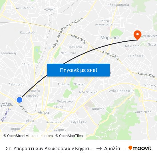 Στ. Υπεραστικων Λεωφορειων Κηφισου - Kifisos Intercity Bus Station to Αμαλία Φλέμινγκ map