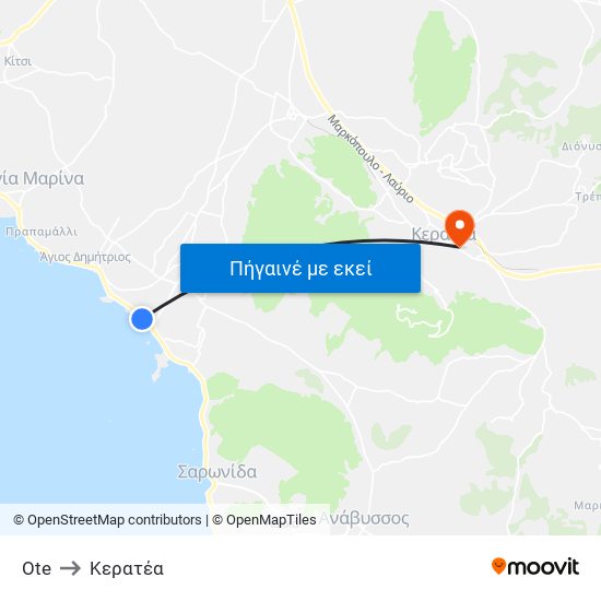 Ote to Κερατέα map