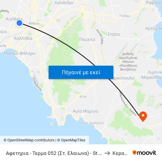 Αφετηρια - Τερμα 052 (Στ. Ελαιωνα) - St. Elaiona to Κερατέα map