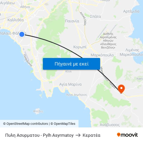 Πυλη Ασυρματου -  Pylh Asyrmatoy to Κερατέα map
