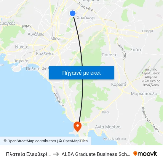 Πλατεία Ελευθερίας to ALBA Graduate Business School map