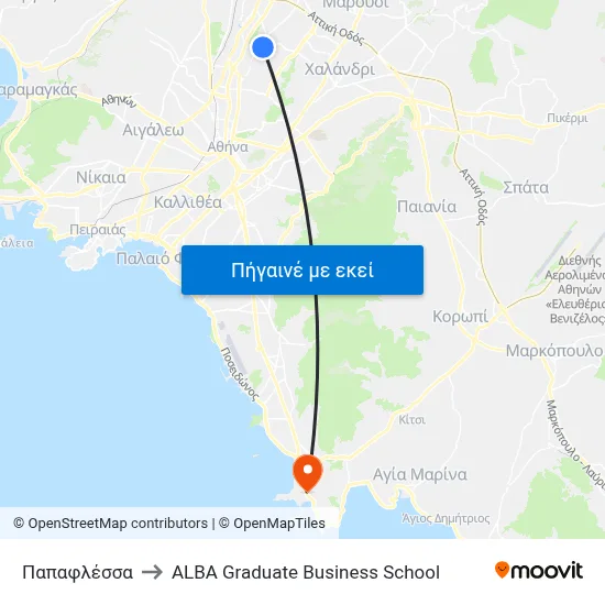 Παπαφλέσσα to ALBA Graduate Business School map