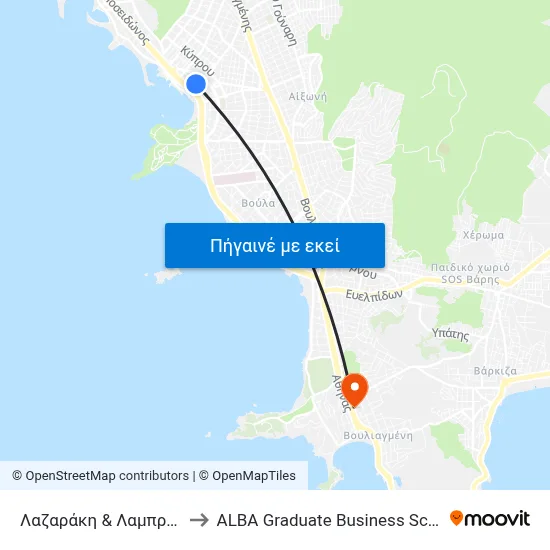 Λαζαράκη & Λαμπράκη to ALBA Graduate Business School map