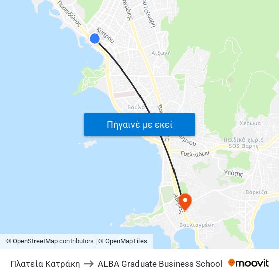 Πλατεία Κατράκη to ALBA Graduate Business School map