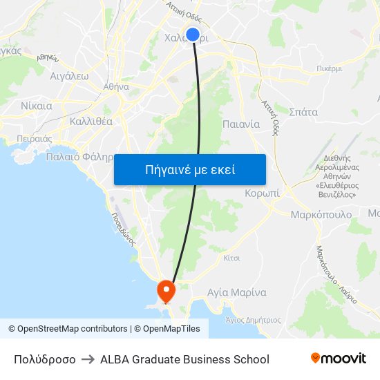 Πολύδροσο to ALBA Graduate Business School map