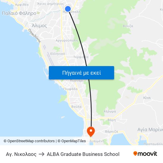 Αγ. Νικολαος to ALBA Graduate Business School map