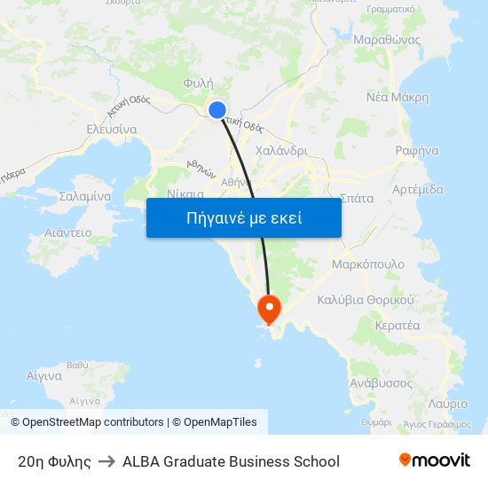 20η Φυλης to ALBA Graduate Business School map