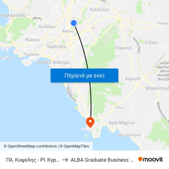 Πλ. Κυψελης - Pl. Kypselhs to ALBA Graduate Business School map