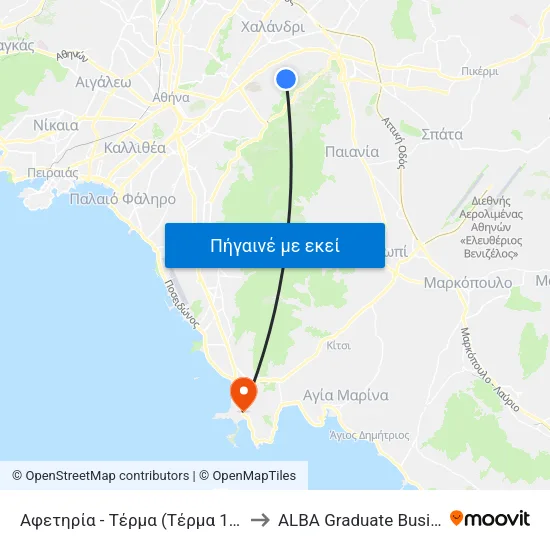 Αφετηρία - Τέρμα (Τέρμα 17ης Νοεμβρίου) to ALBA Graduate Business School map