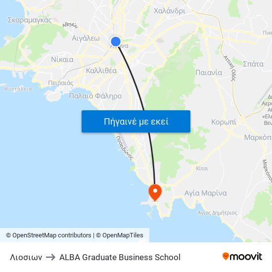 Λιοσιων to ALBA Graduate Business School map