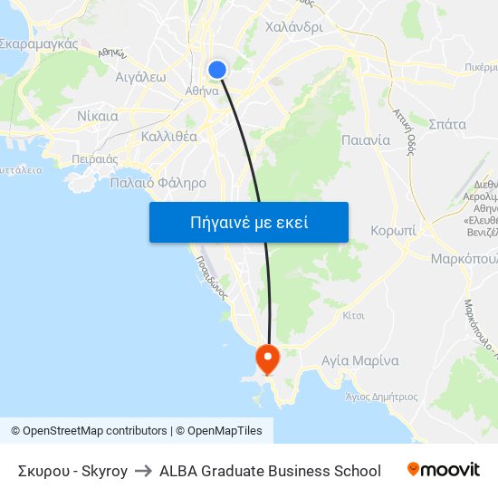 Σκυρου - Skyroy to ALBA Graduate Business School map