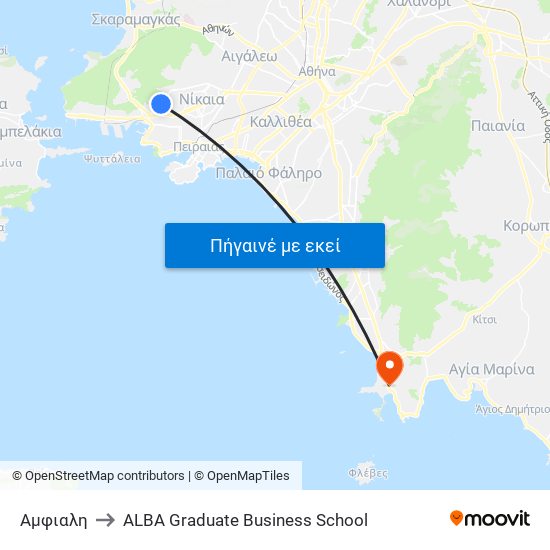 Αμφιαλη to ALBA Graduate Business School map