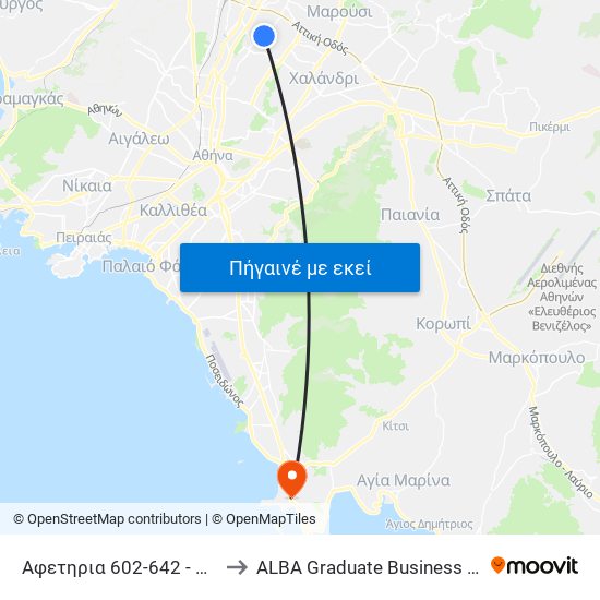 Αφετηρια 602-642 - Afetiria to ALBA Graduate Business School map