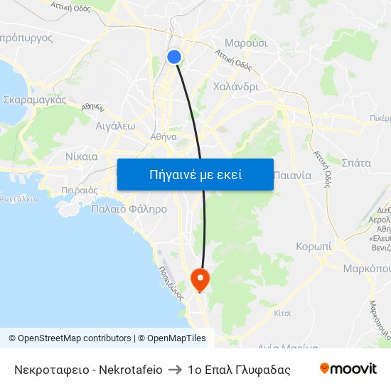 Νεκροταφειο - Nekrotafeio to 1ο Επαλ Γλυφαδας map