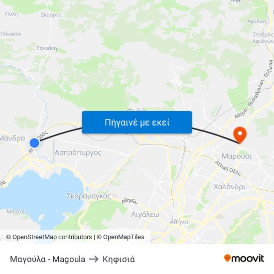 Μαγούλα - Magoula to Κηφισιά map