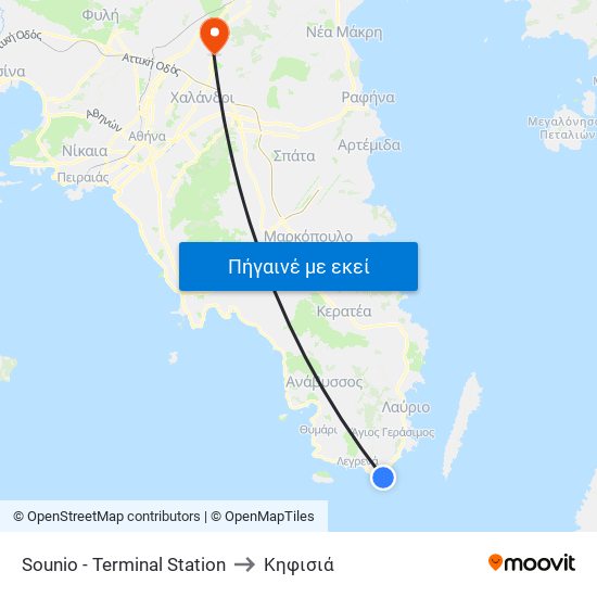 Sounio - Terminal Station to Κηφισιά map