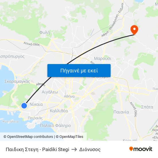 Παιδικη Στεγη - Paidiki Stegi to Διόνυσος map