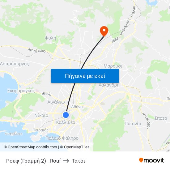 Ρουφ (Γραμμή 2) - Rouf to Τατόι map
