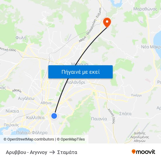 Αρυββου - Aryvvoy to Σταμάτα map