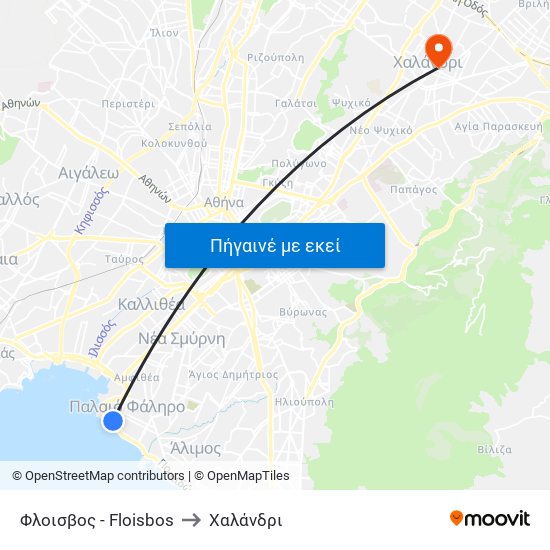 Φλοισβος - Floisbos to Χαλάνδρι map