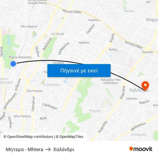 Μητερα - Mhtera to Χαλάνδρι map