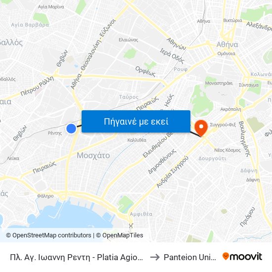 Πλ. Αγ. Ιωαννη Ρεντη - Platia Agiou Ioanni Renti to Panteion University map